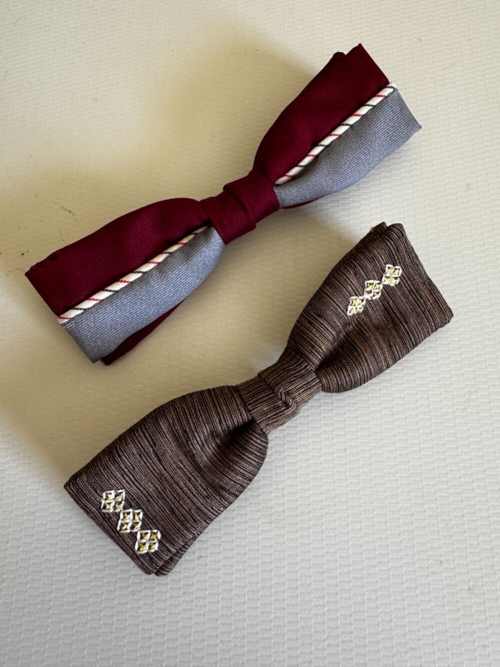 Vintage Mid-Century Haband American-Made Clip-On Narrow Bow Ties